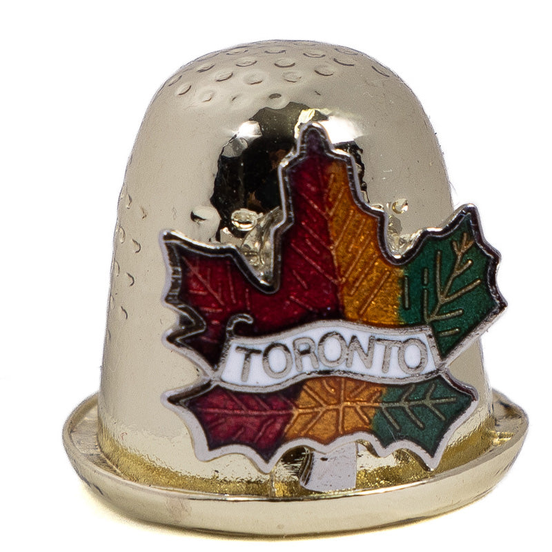 Toronto Metal Thimble - Maple Leaf Emblem